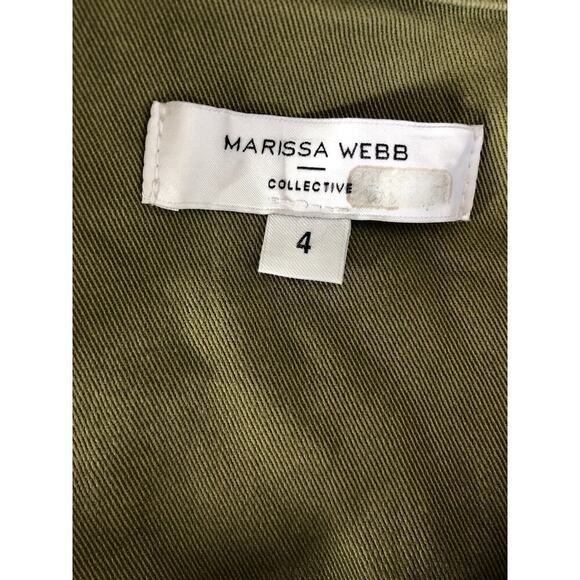 Marissa Webb Collective Shirt Dress Long Sleeve Belted Mini Safari Olive Green 4 - Picture 7 of 11